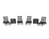 POLYWOOD Chippendale 6-Piece Chaise Set with Wheels and Umbrella Stand Accent Table in Black