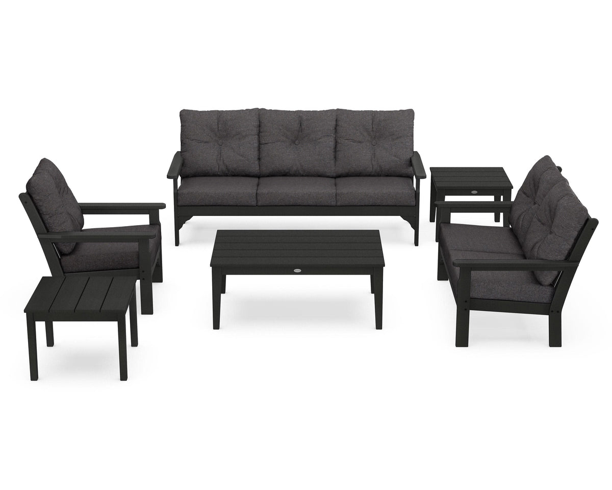 POLYWOOD Vineyard 6-Piece Deep Seating Set in Green / Ash Charcoal