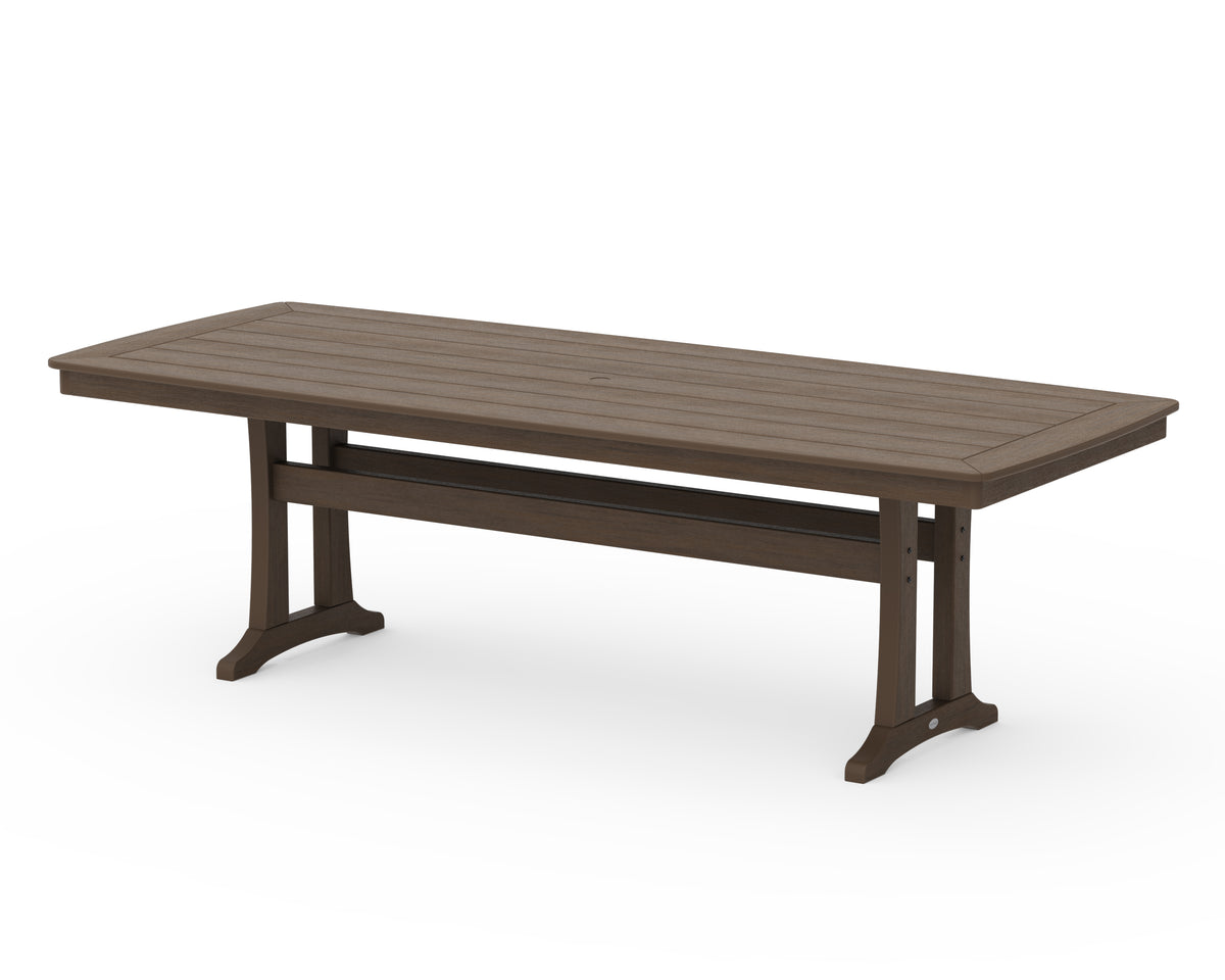 POLYWOOD Nautical Trestle 39" x 97" Dining Table in Kona