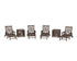 POLYWOOD Chippendale 6-Piece Chaise Set with Umbrella Stand Accent Table in Mahogany