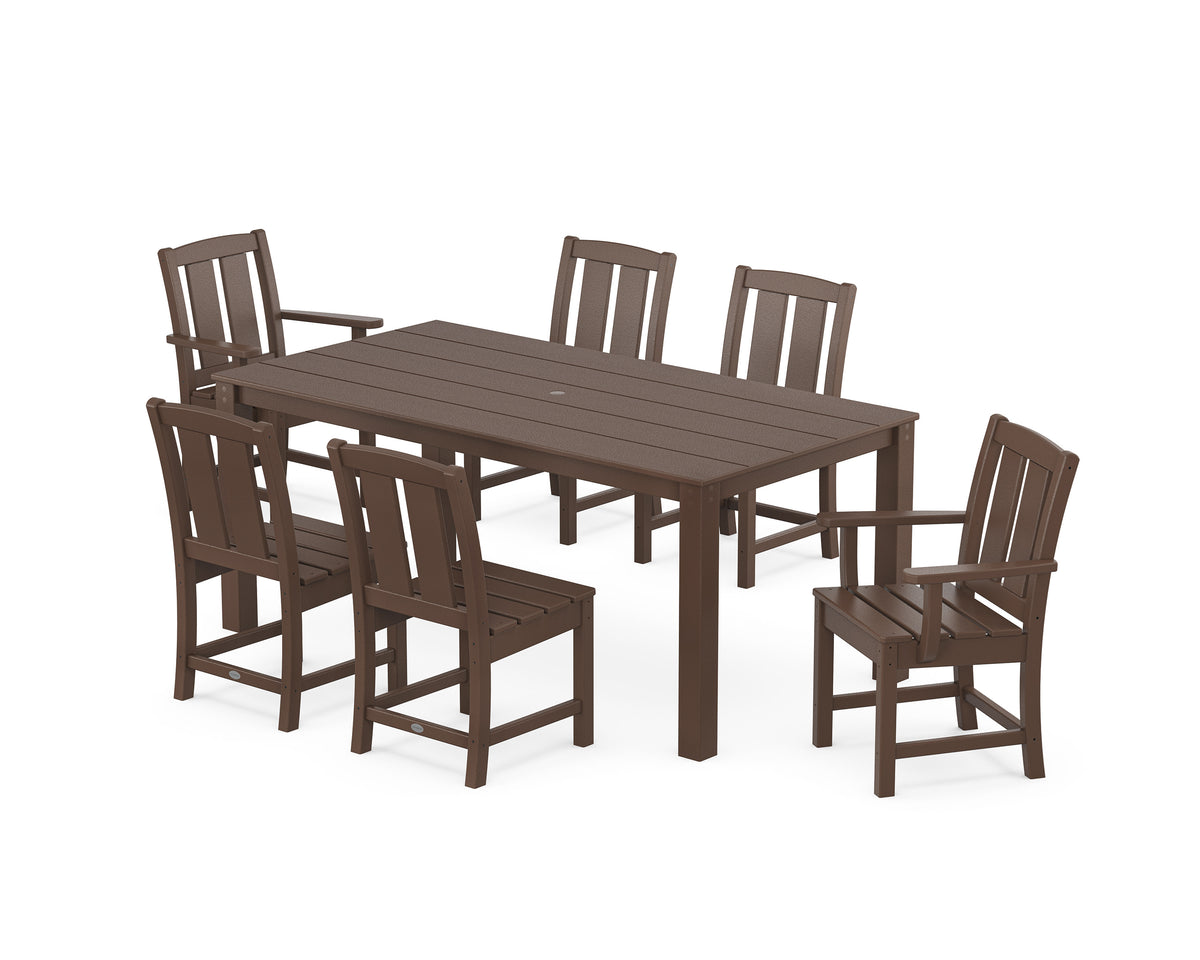 POLYWOOD Mission 7-Piece Parsons Dining Set in Mahogany