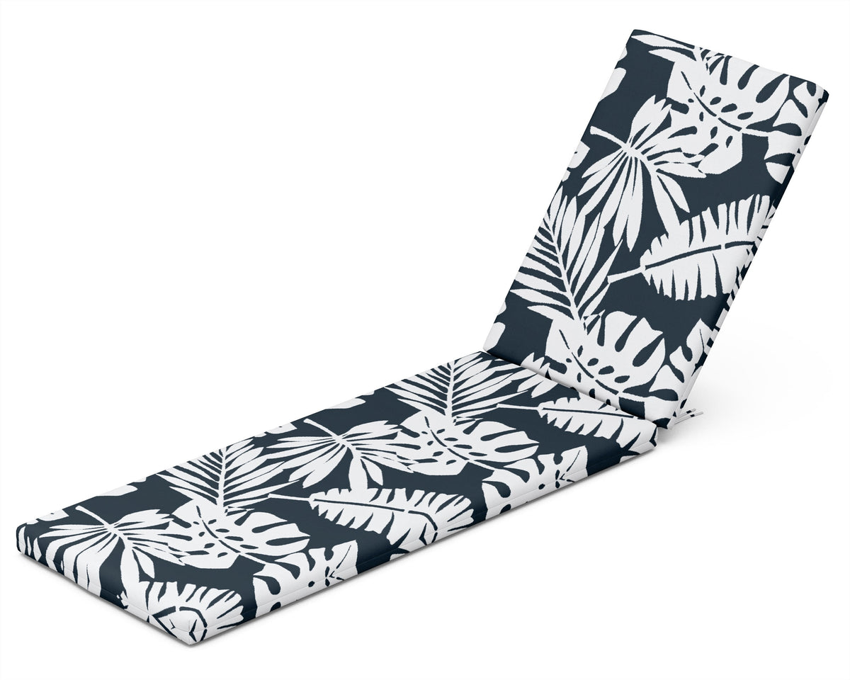 POLYWOOD Chaise Cushion in Leaf Marine Indigo