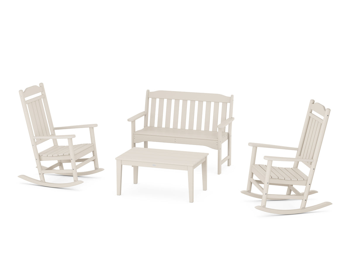 POLYWOOD Cottage Legacy Rocking Chair 4-Piece Porch Set in Sand
