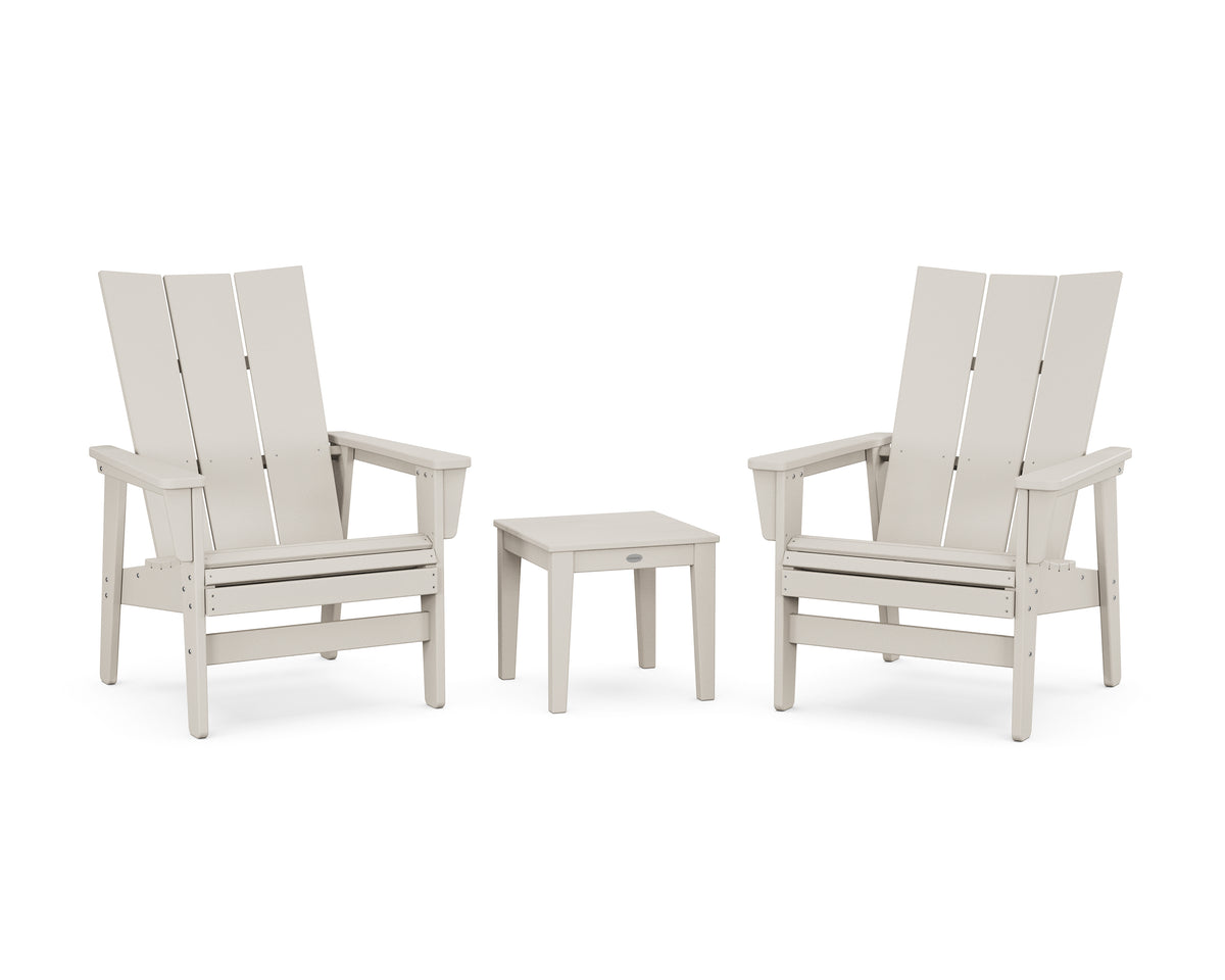 POLYWOOD 3-Piece Modern Grand Upright Adirondack Set in Sand