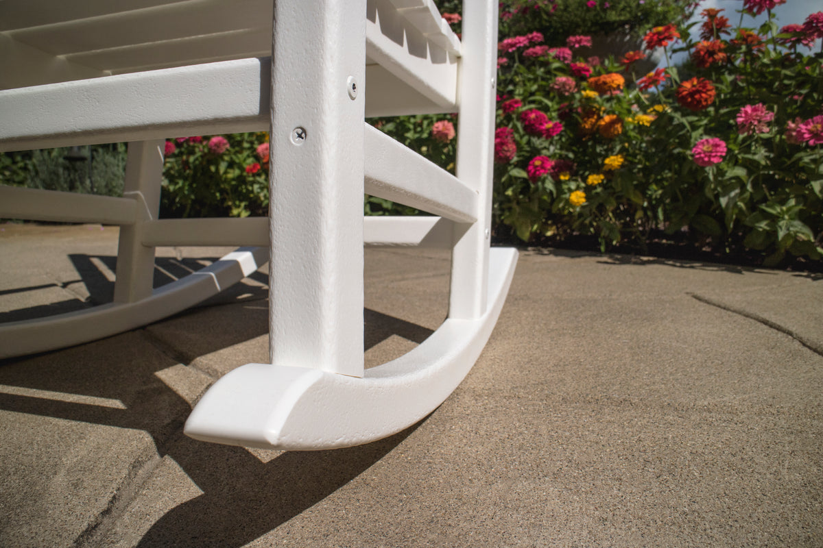 Product detail of the POLYWOOD Vineyard Porch Rocking Chair in White