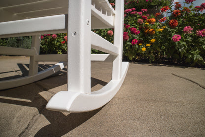 Product detail of the POLYWOOD Vineyard Porch Rocking Chair in White