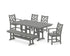 POLYWOOD Chippendale 6-Piece Farmhouse Dining Set in Slate Grey