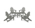 POLYWOOD Classic Folding Adirondack 5-Piece Conversation Group in Slate Grey
