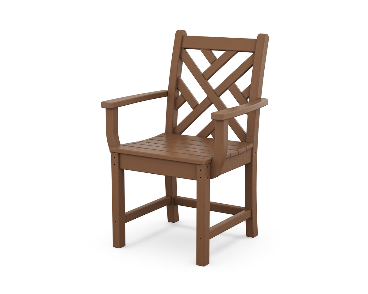 POLYWOOD Chippendale Dining Arm Chair in Teak