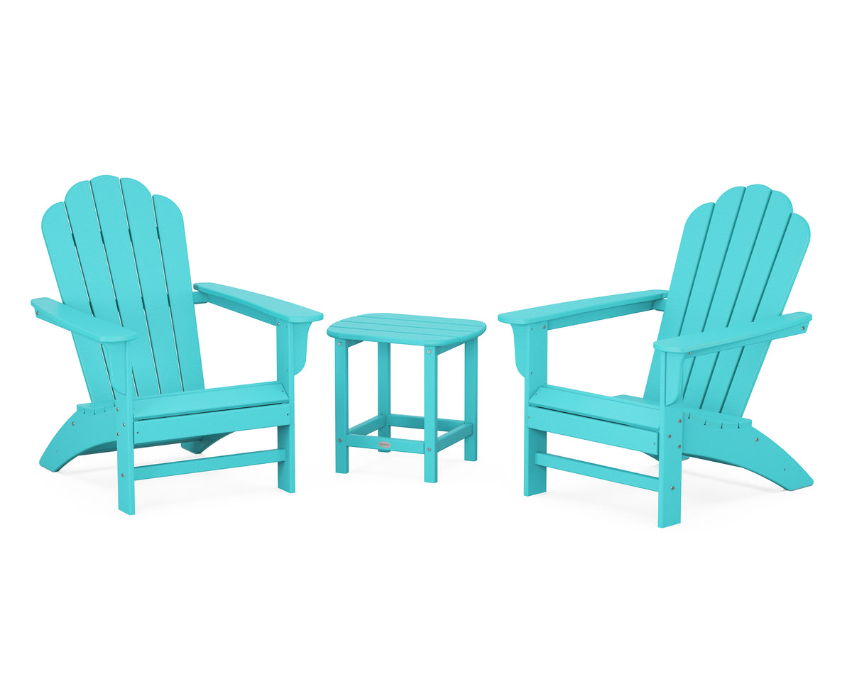 POLYWOOD Country Living Cottage Adirondack Chair 3-Piece Set in Aruba
