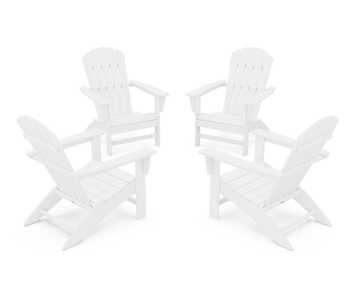 POLYWOOD Nautical 4-Piece Adirondack Conversation Set in White