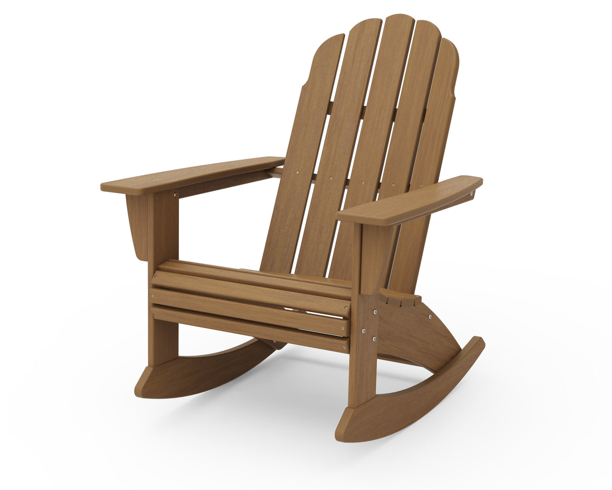 POLYWOOD Vineyard Curveback Adirondack Rocking Chair in Natural