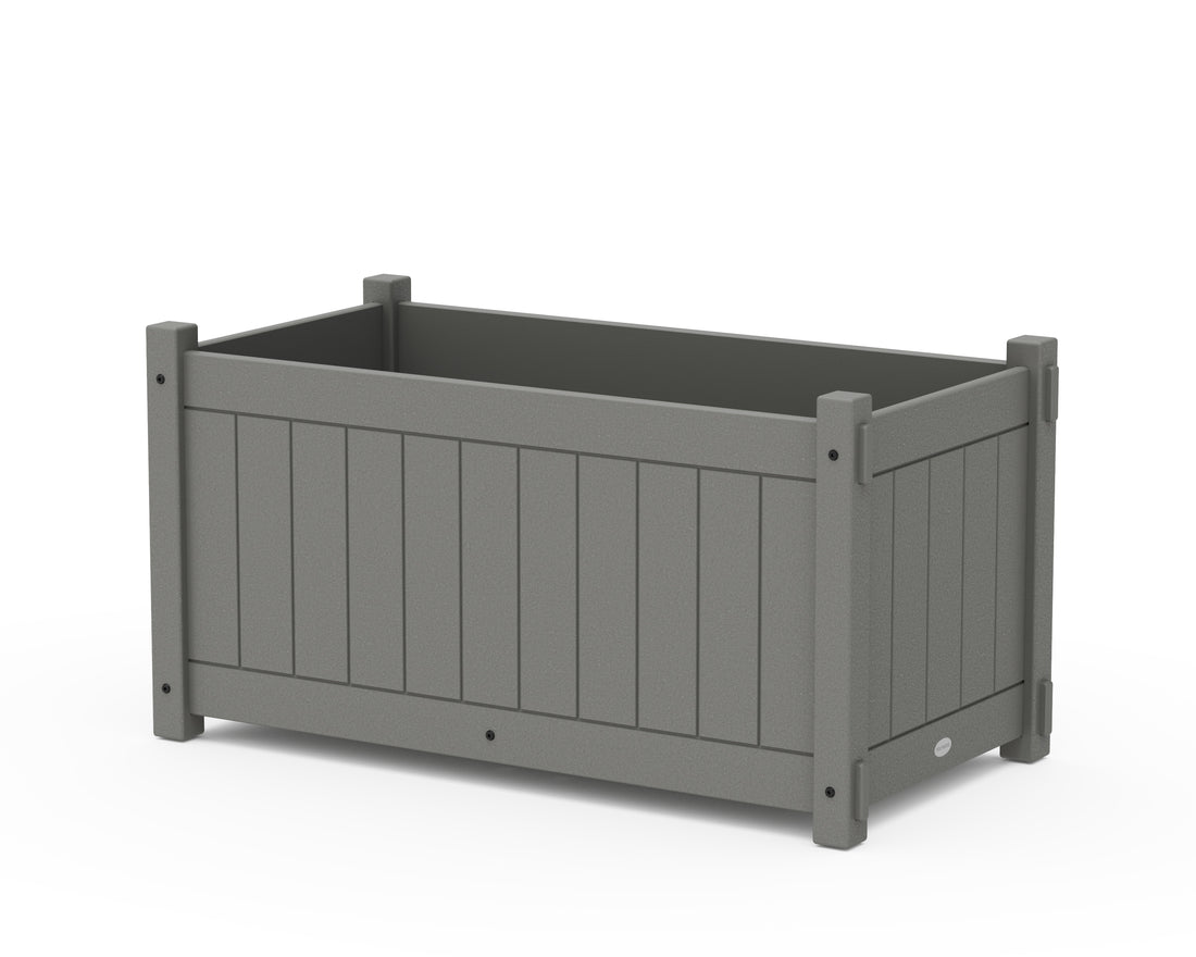 POLYWOOD Vineyard Large Rectangle Double Planter Box in Slate Grey