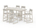 POLYWOOD EDGE Sling 7-Piece Farmhouse Bar Set with Trestle Legs in Sand / Birch