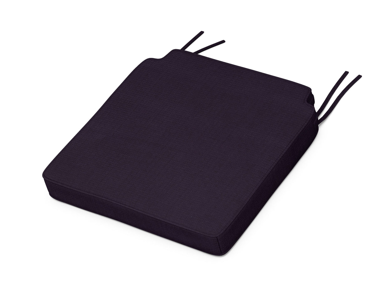POLYWOOD Acadia Dining Side Seat Cushion in Navy Linen