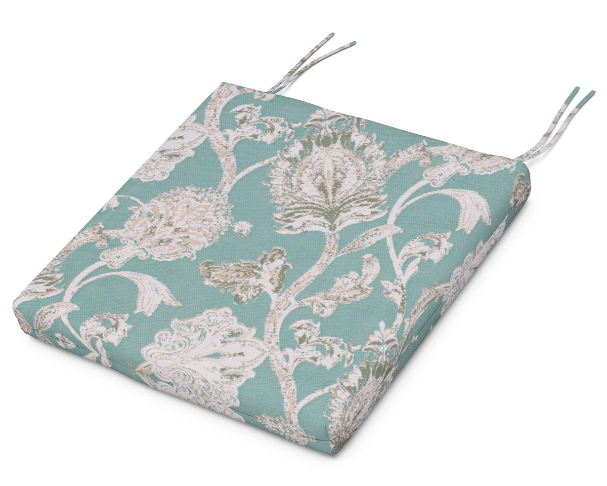 POLYWOOD Seat Cushion - 17"D x 18.25"W x 2.5"H in Botanical Gardens Spa