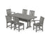 POLYWOOD Mission 7-Piece Dining Set with Trestle Legs in Slate Grey