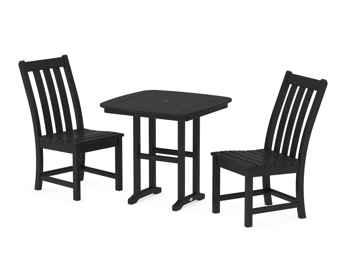 POLYWOOD Vineyard Side Chair 3-Piece Dining Set in Black