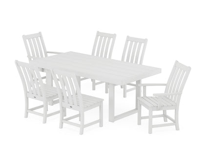 POLYWOOD Vineyard 7-Piece Dining Set - 39" x 78" Table in White