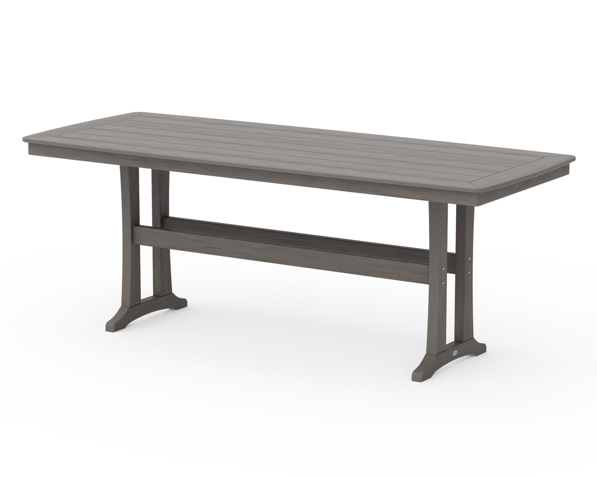 POLYWOOD Nautical Trestle 39" x 97" Counter Table in Driftwood