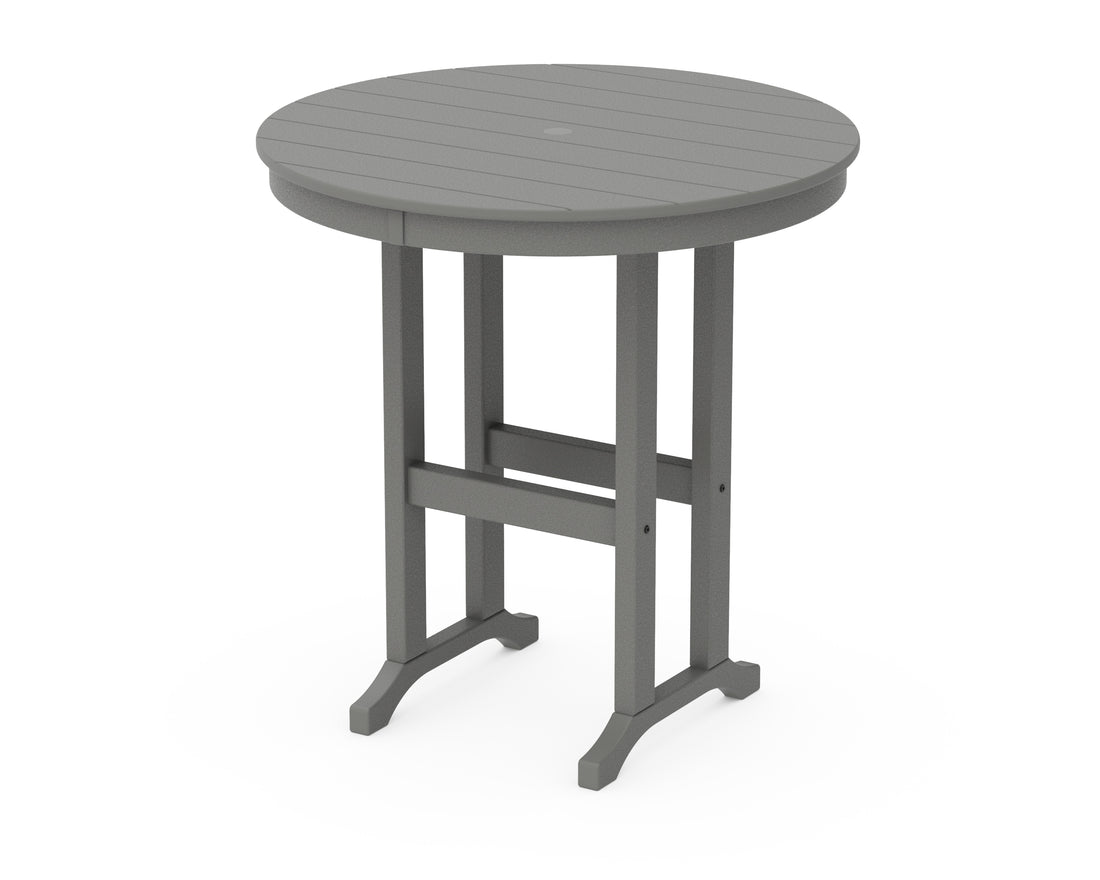 POLYWOOD 36" Round Farmhouse Counter Table in Slate Grey