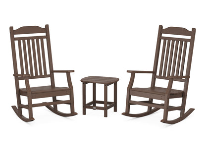POLYWOOD Cottage Rocking Chair 3-Piece Set in Mahogany