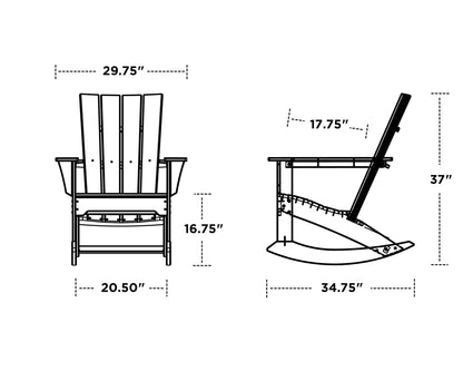 POLYWOOD Quattro Adirondack Rocking Chair dimensions