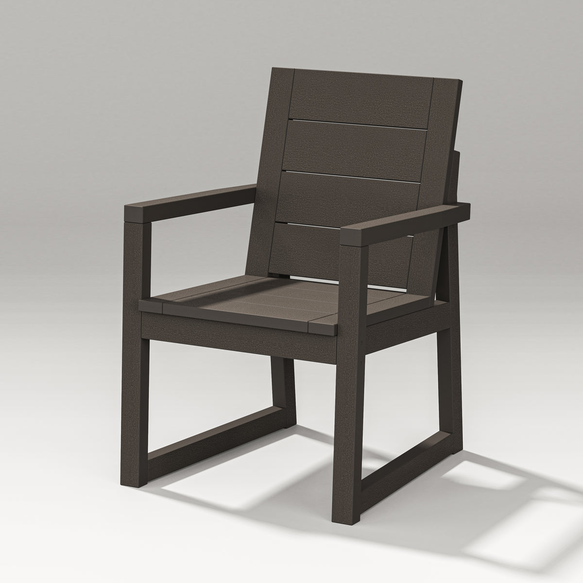 POLYWOOD Elevate Dining Arm Chair in Vintage Coffee