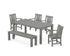 POLYWOOD Oxford 6-Piece Parsons Dining Set with Bench in Slate Grey