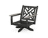 POLYWOOD Chippendale Deep Seating Swivel Chair Frame in Black / Driftwood