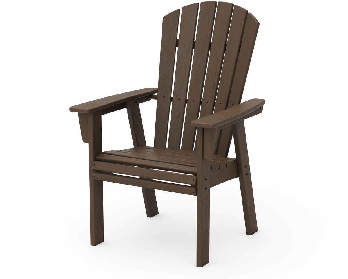 POLYWOOD Nautical Curveback Adirondack Dining Chair in Kona