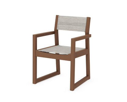 POLYWOOD EDGE Sling Dining Arm Chair in Teak / Birch
