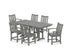 POLYWOOD Traditional Garden 7-Piece Farmhouse Dining Set in Slate Grey