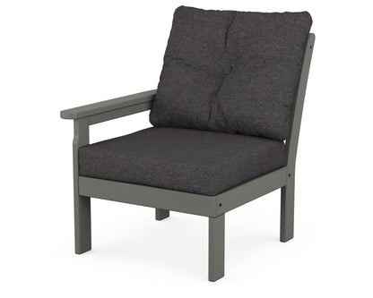 POLYWOOD Vineyard Modular Left Arm Chair in Slate Grey / Ash Charcoal