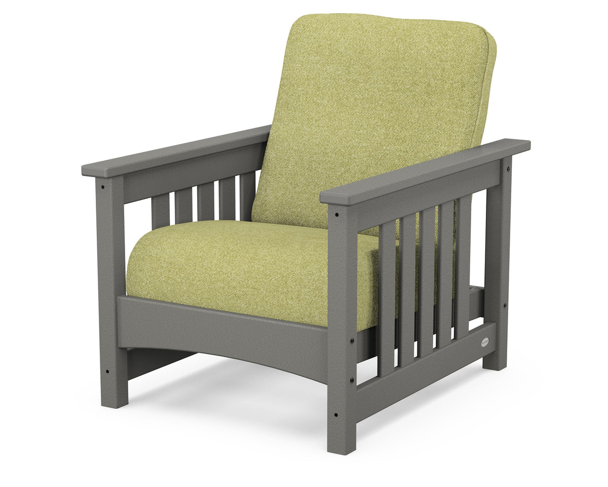 POLYWOOD Club Mission Chair in Slate Grey / Chartreuse Boucle