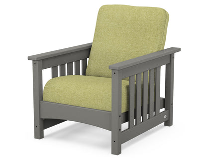 POLYWOOD Club Mission Chair in Slate Grey / Chartreuse Boucle