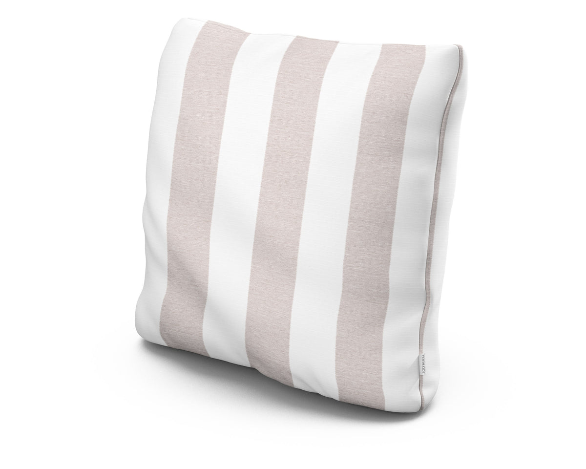 POLYWOOD 22" Outdoor Throw Pillow in Cabana Stripe Dune Burlap