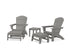 POLYWOOD 5-Piece Nautical Grand Adirondack Set with Ottomans and Side Table in Slate Grey