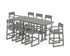 POLYWOOD EDGE 9-Piece Bar Set with Trestle Legs in Slate Grey