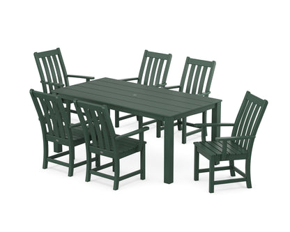 POLYWOOD Vineyard 7-Piece Parsons Arm Chair Dining Set in Green