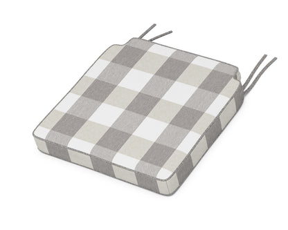 POLYWOOD Acadia Dining Side Seat Cushion in Buffalo Plaid Grey Mist