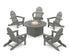 POLYWOOD Classic Folding Adirondack 6-Piece Conversation Set with Fire Pit Table in Slate Grey