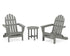 POLYWOOD Classic Folding Adirondack 3-Piece Set in Slate Grey
