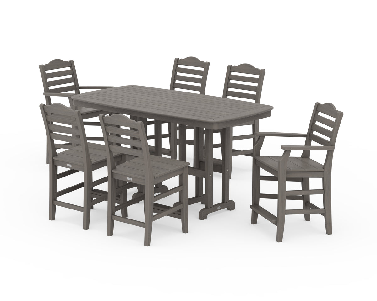 POLYWOOD Savannah 7-Piece Counter Set in Driftwood