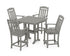 POLYWOOD Country Living Cottage 5-Piece Farmhouse Counter Set with Trestle Legs in Slate Grey