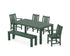 POLYWOOD Oxford 6-Piece Parsons Dining Set with Bench with Oxford Dining Side Chair in Green
