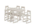 POLYWOOD EDGE Arm Chair 7-Piece Farmhouse Bar Set with Trestle Legs in Sand