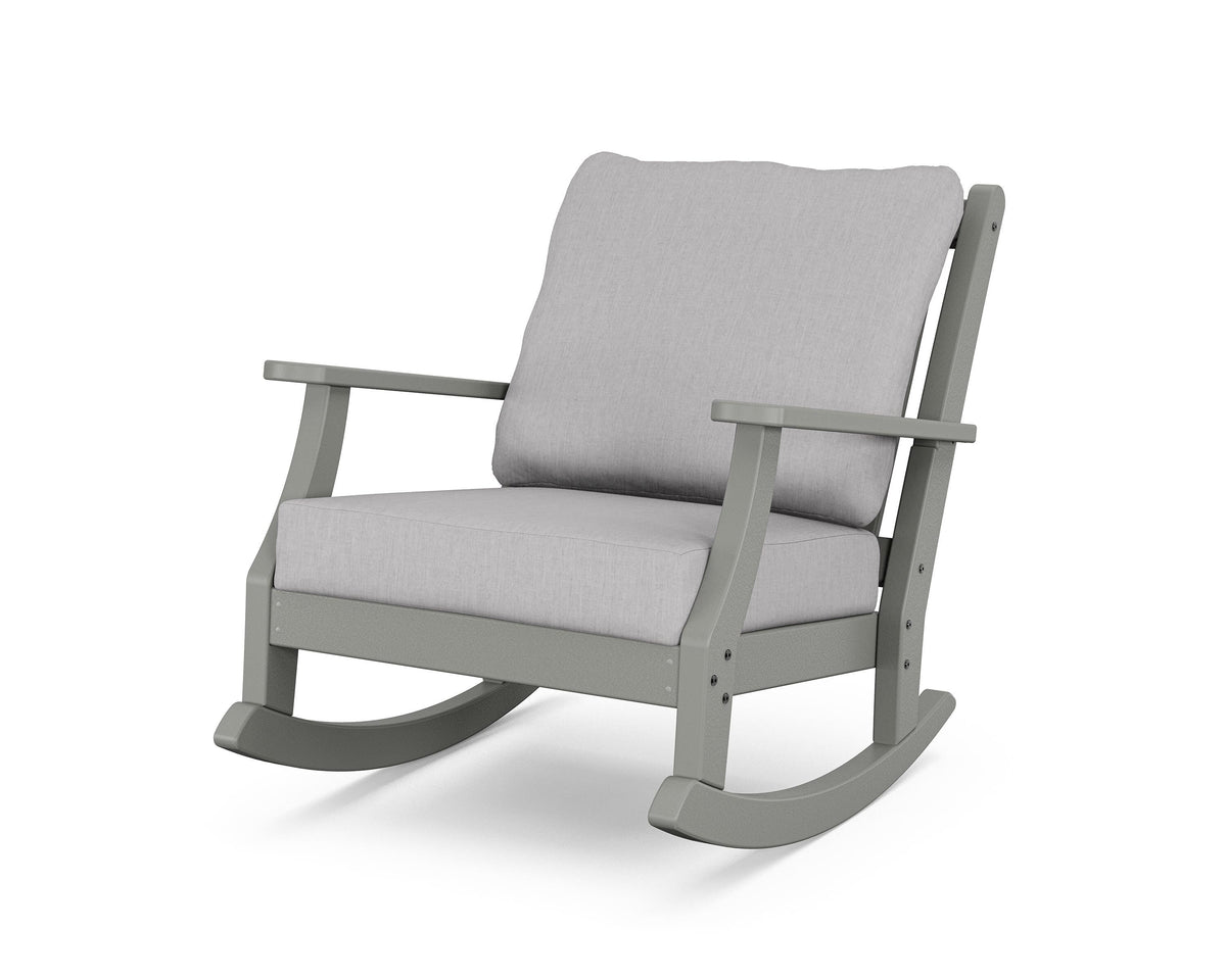 POLYWOOD Wovendale Deep Seating Rocking Chair in Slate Grey / Granite