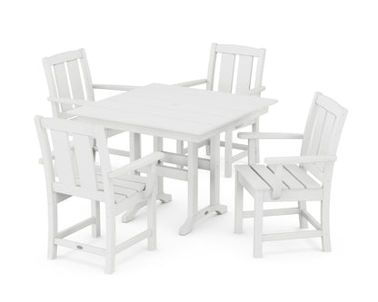 POLYWOOD Mission 5-Piece Farmhouse Dining Set in White
