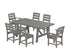 POLYWOOD Lakeside 7-Piece Rustic Farmhouse Dining Set in Slate Grey